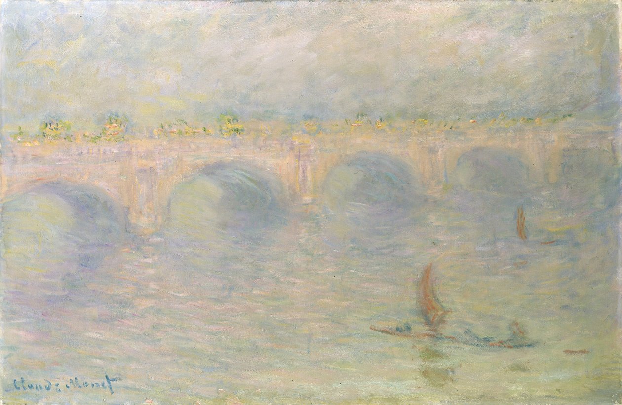 Most Waterloo, efekt światła słonecznego, 1899-1901 autorstwa Claude Monet