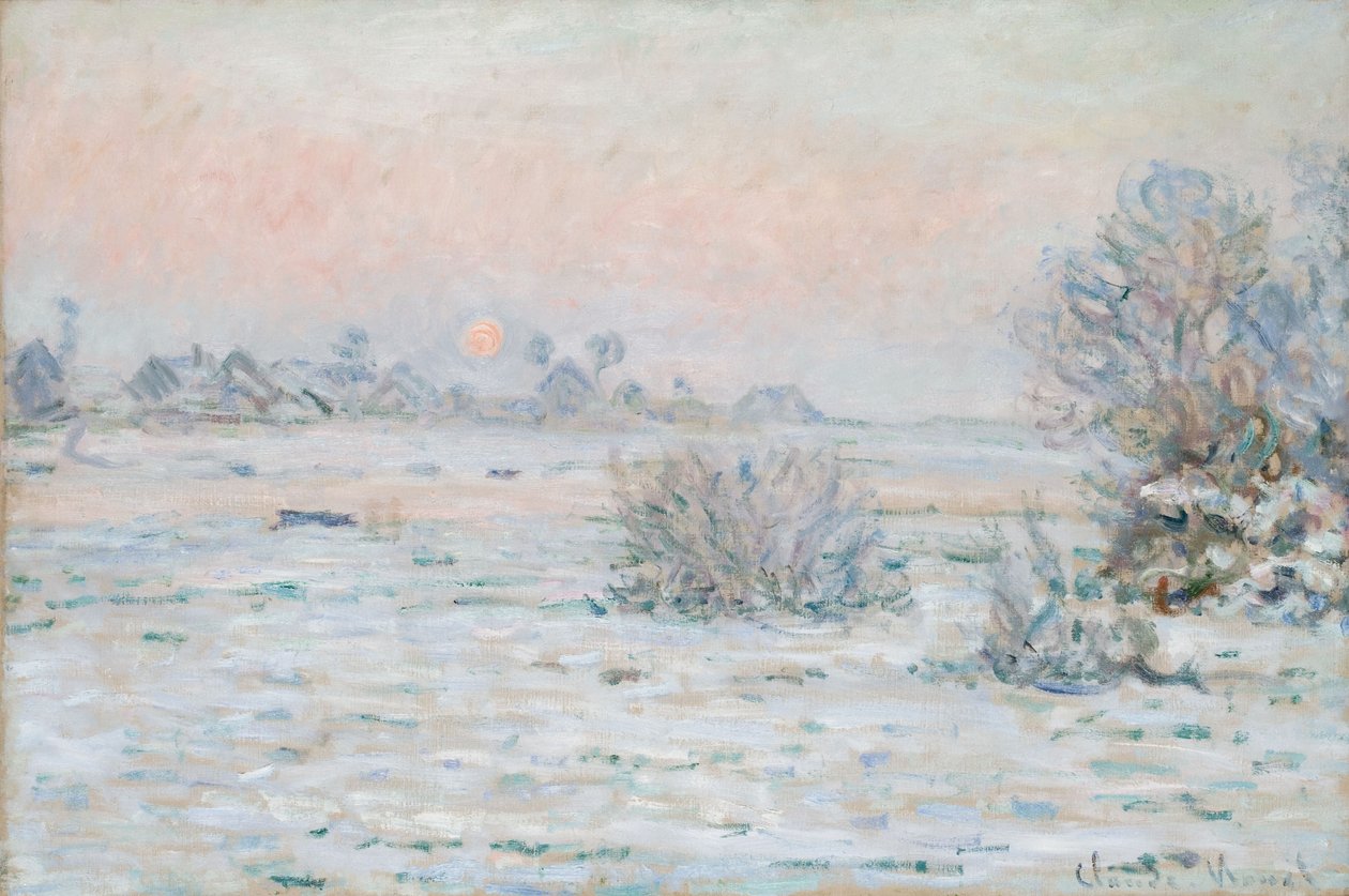 Zimowe słońce w Lavacourt autorstwa Claude Monet