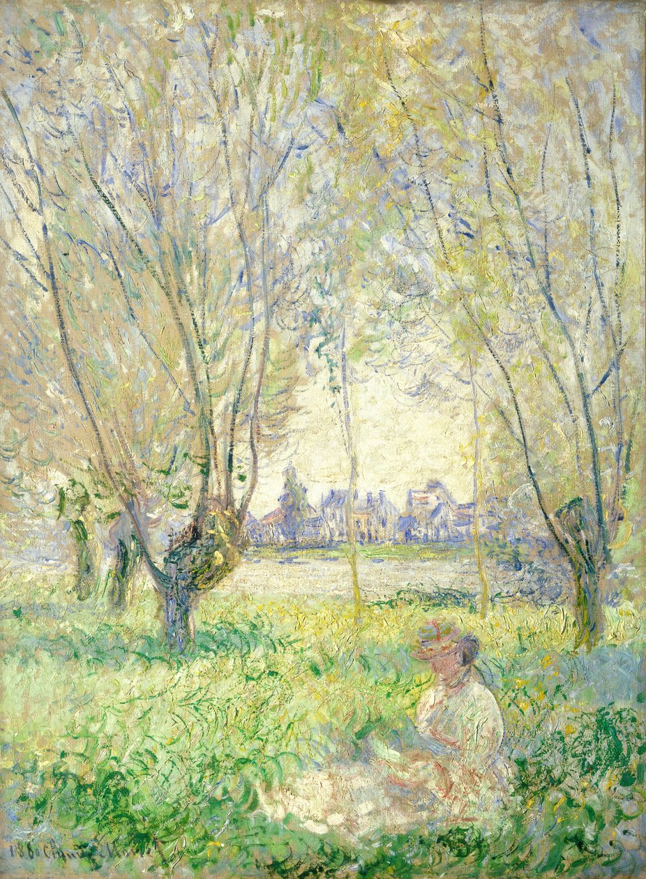 Kobieta siedząca pod wierzbami, 1880. autorstwa Claude Monet