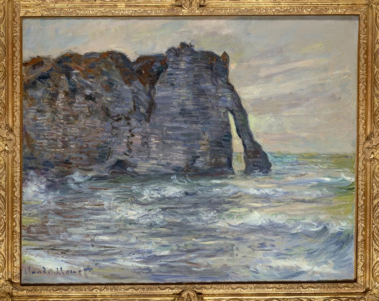 Étretat, Falaise i Porte d’Aval autorstwa Claude Monet