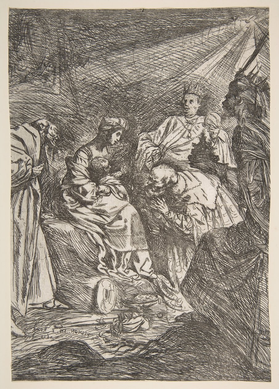 Adoracja Trzech Króli, 1619. autorstwa Claude Vignon