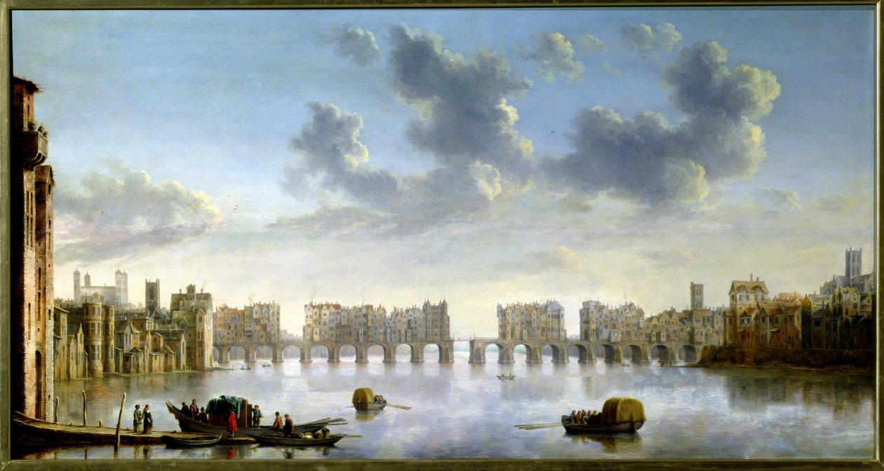 Old London Bridge (olej), ok. 1630 autorstwa Claude de Jongh
