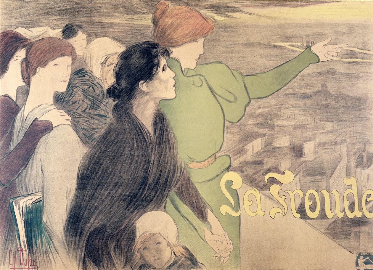 Plakat do „La Fronde” (kolorowa kredka na papierze) autorstwa Clementine Helene Dufau