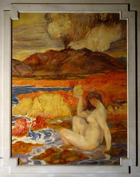 „Geologia”, początek XX wieku (fresk) autorstwa Clementine Helene Dufau