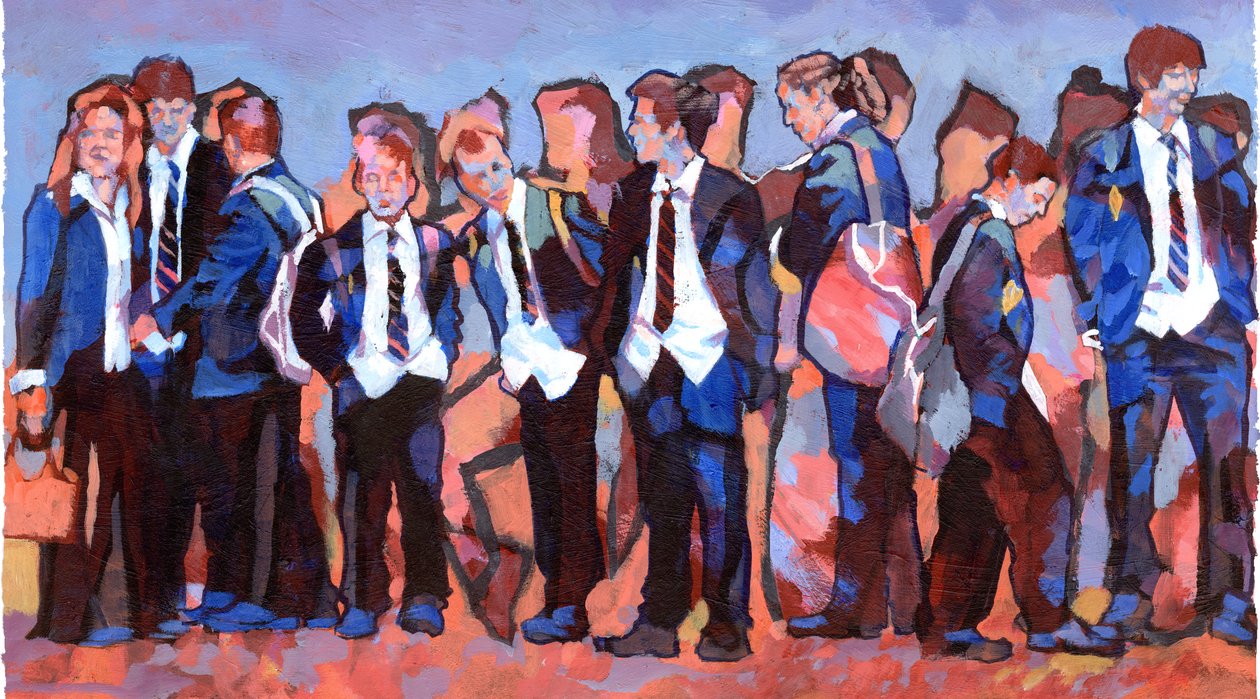 Platforma, 2007 (akryl na płycie) autorstwa Clive Metcalfe