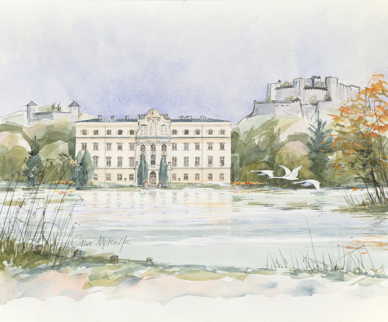 Salzburg Sound of Music (wc na papierze) autorstwa Clive Metcalfe
