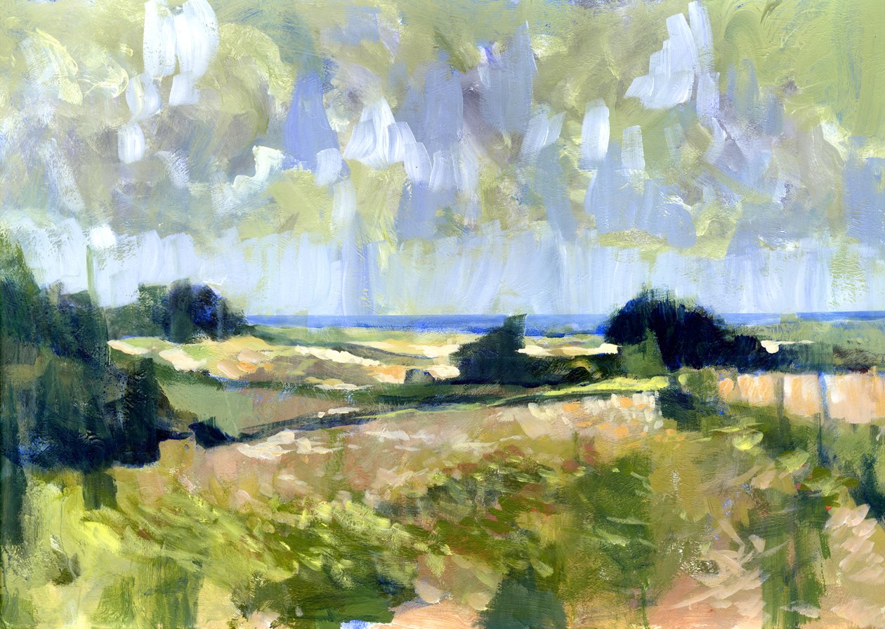 Sutton Downs View, 2007 (akryl na pokładzie) autorstwa Clive Metcalfe