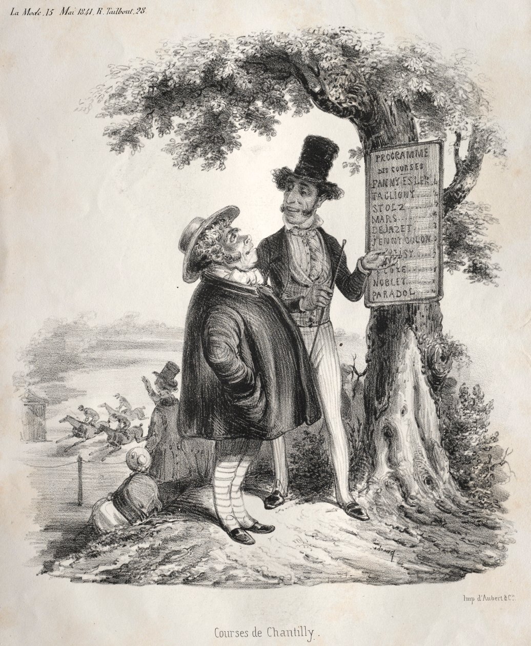 Wyścigi Chantilly, 1841. autorstwa Clémente Pruche