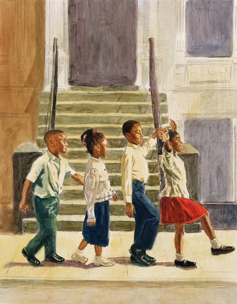 Follow Me, 1995 (olej i ołówek na pokładzie) autorstwa Colin Bootman