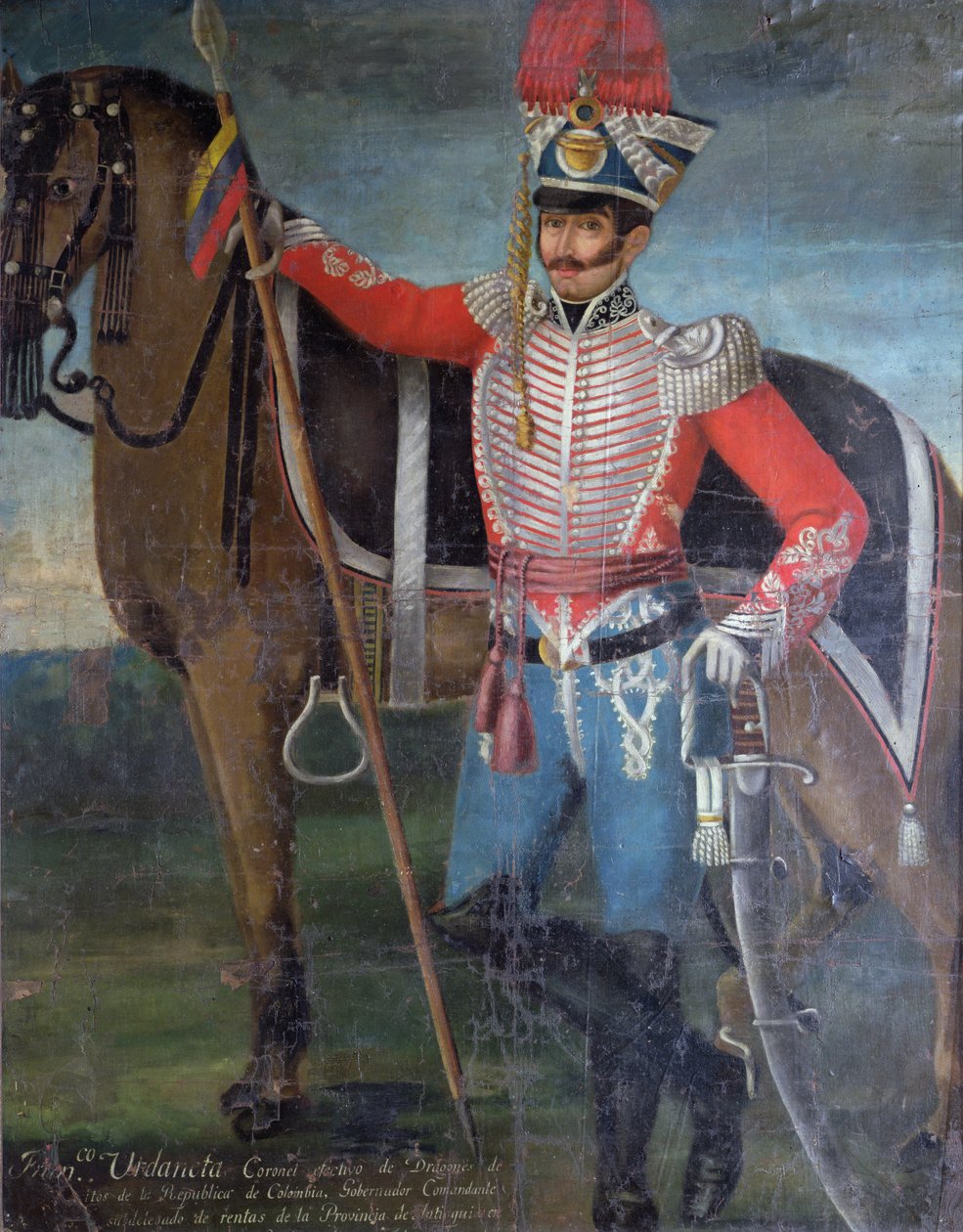 Francisco Urdaneta, pułkownik Dragonów, 1822 autorstwa Colombian School