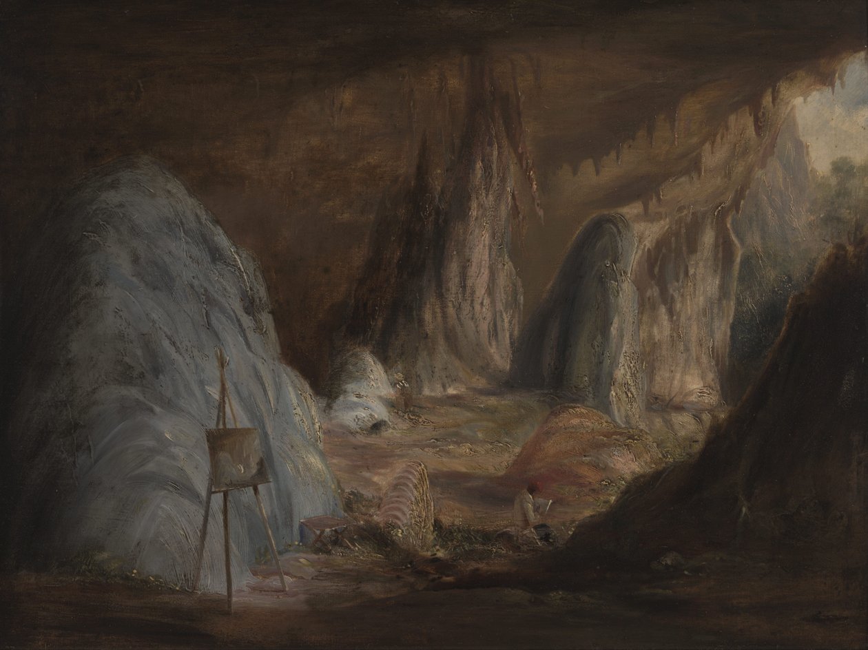Stalagmity, jaskinia Burragalong autorstwa Conrad Martens