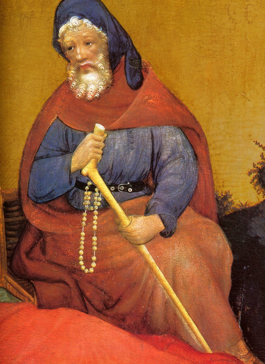 Dortmund, Marienkirche, Konrad von Soest, Marienaltar, środkowy panel, detal (Josef) autorstwa Conrad von Soest