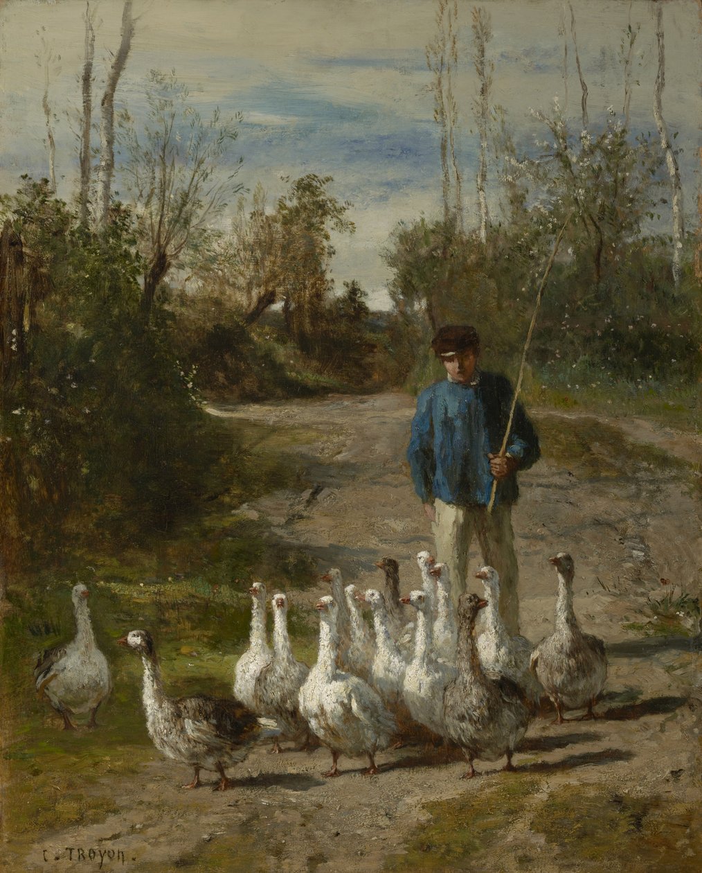 Gooseherd, ok. 1850-55 autorstwa Constant Emile Troyon