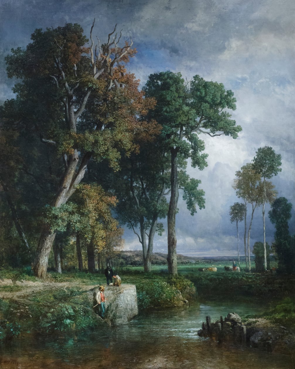 Rybacy, ok. 1850 (olej na płótnie) autorstwa Constant Emile Troyon