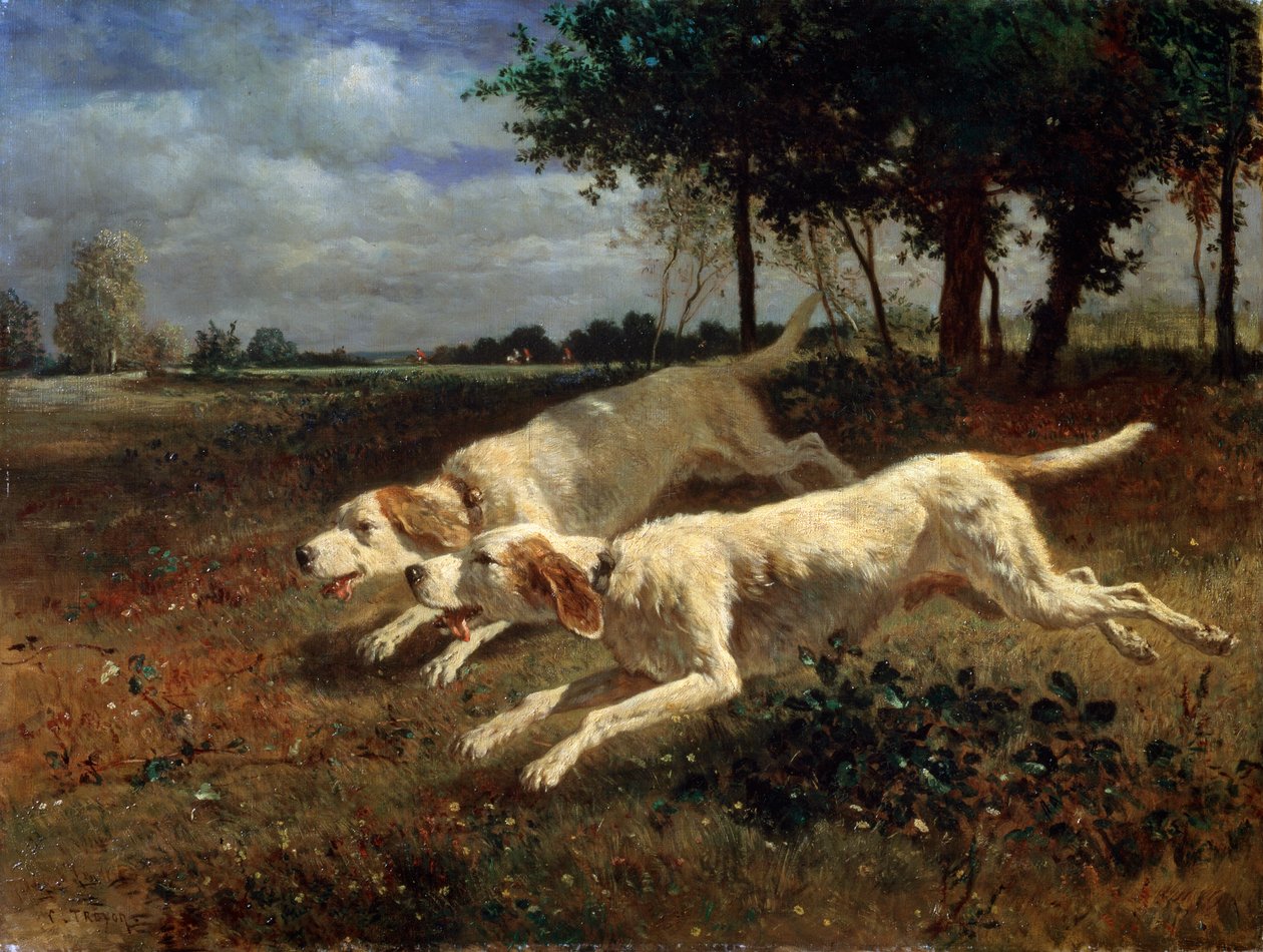 Biegnące psy, 1853. autorstwa Constant Troyon