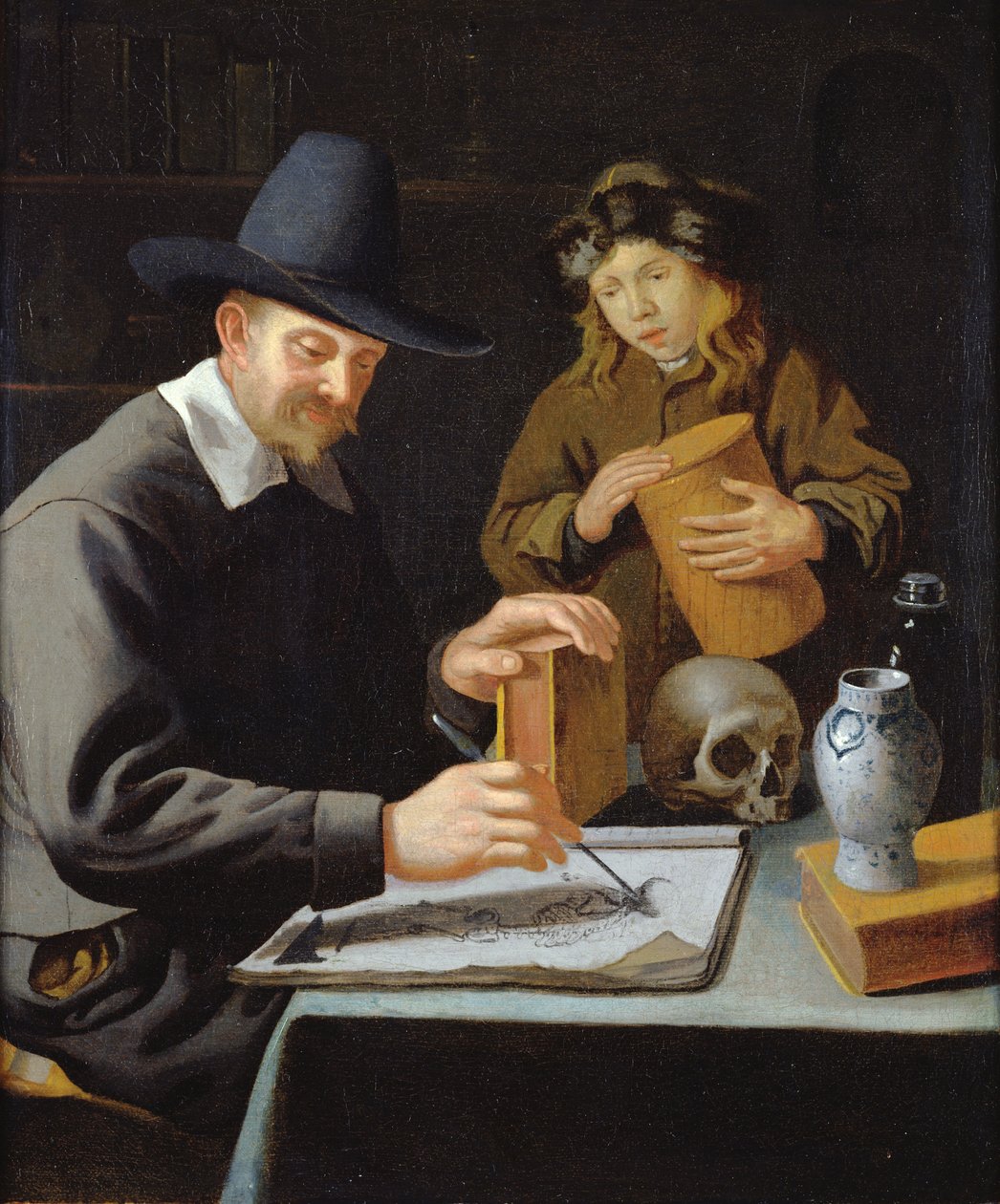 Malarz i jego uczeń autorstwa Constantin Verhout or Voorhout