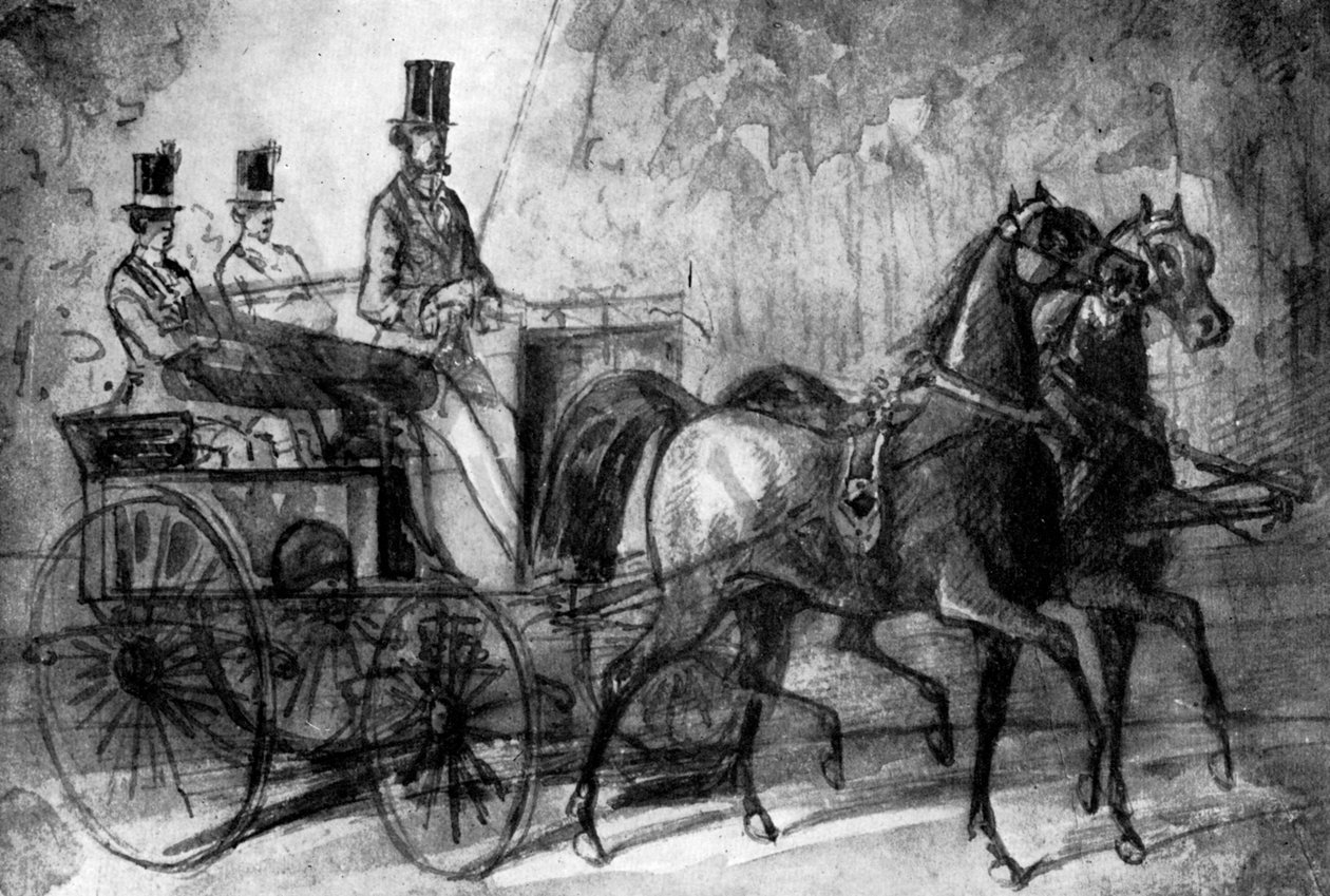 Dandy Driving, XIX wiek, 1930 autorstwa Constantin Guys