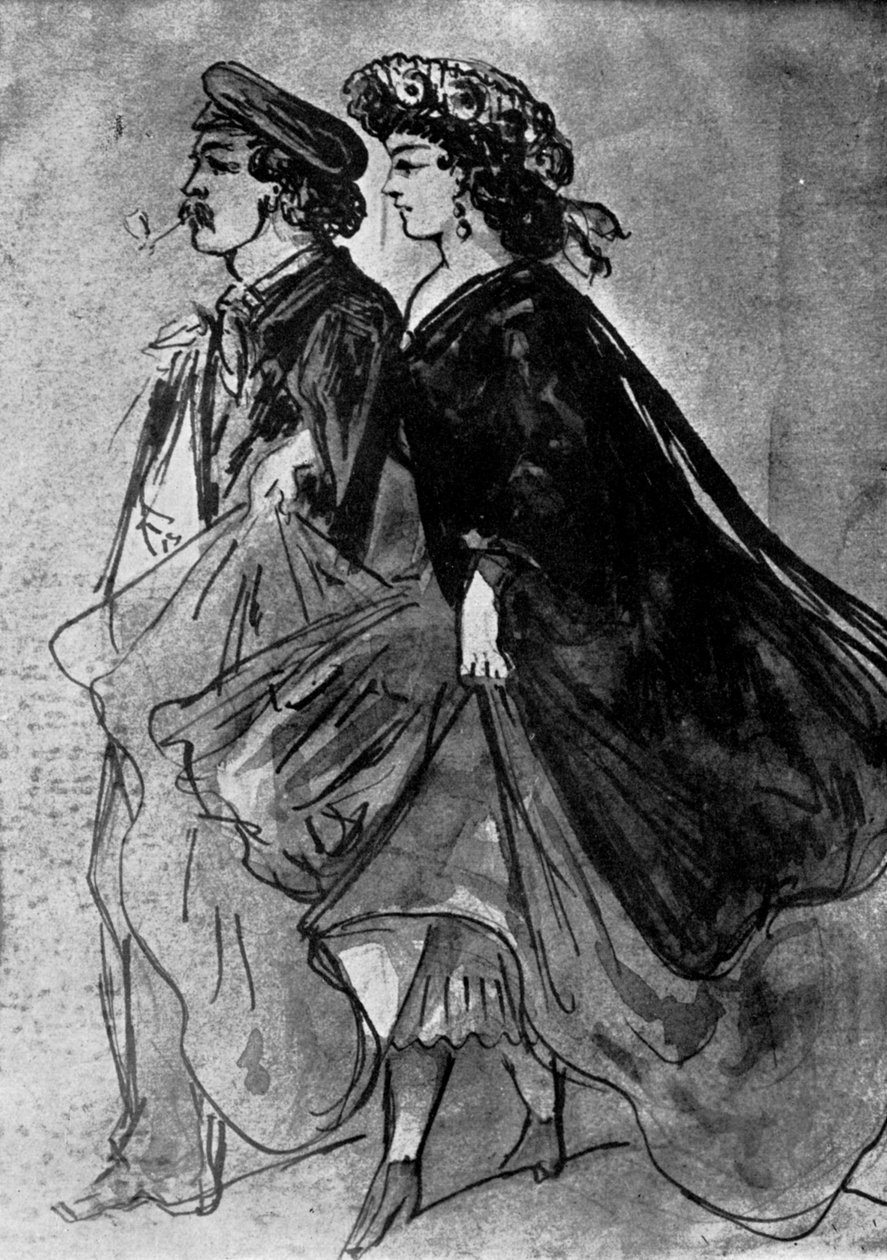 Fajka, XIX w., 1930. autorstwa Constantin Guys