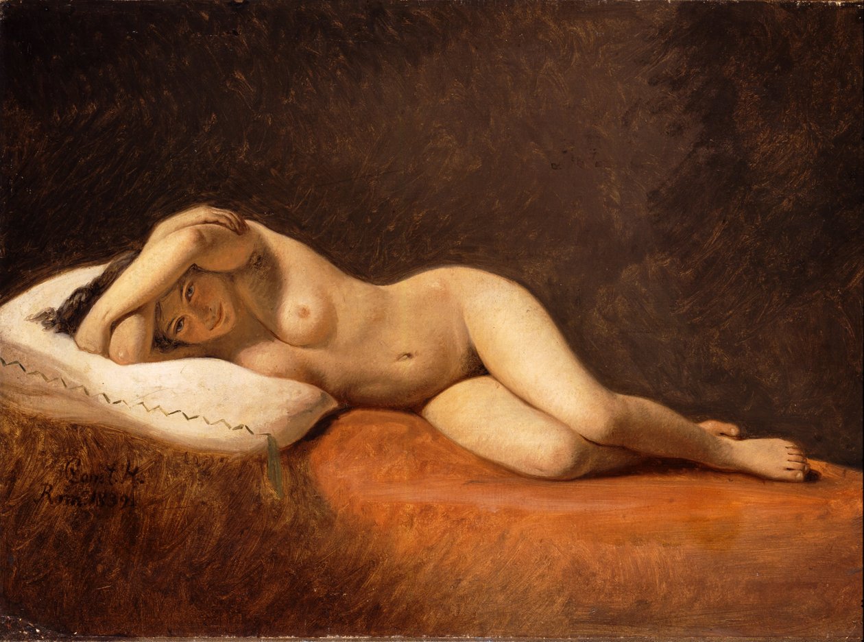 Model odpoczywający, 1839 autorstwa Constantin Hansen