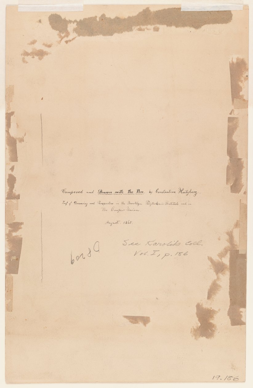 Inskrypcja artysty, 1865 (verso z 375815) autorstwa Constantine Hertzberg