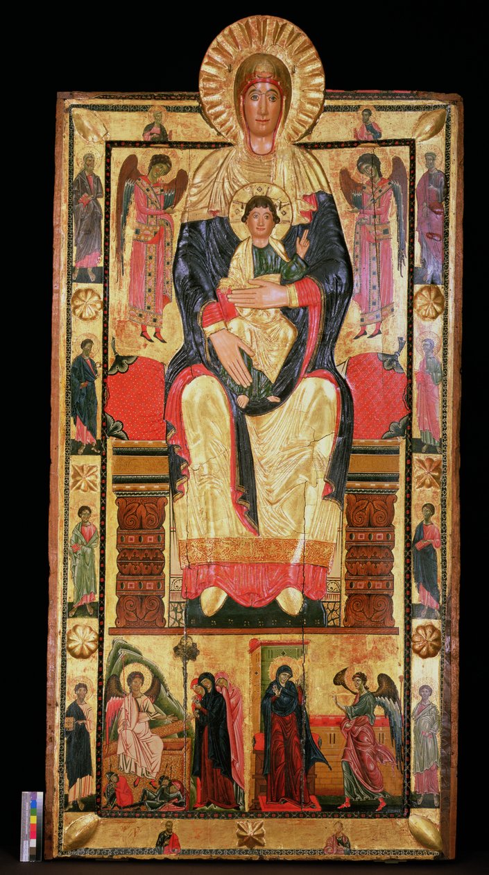 Madonna z Dzieciątkiem (tempera i złoty liść na panelu) autorstwa Coppo di Marcovaldo