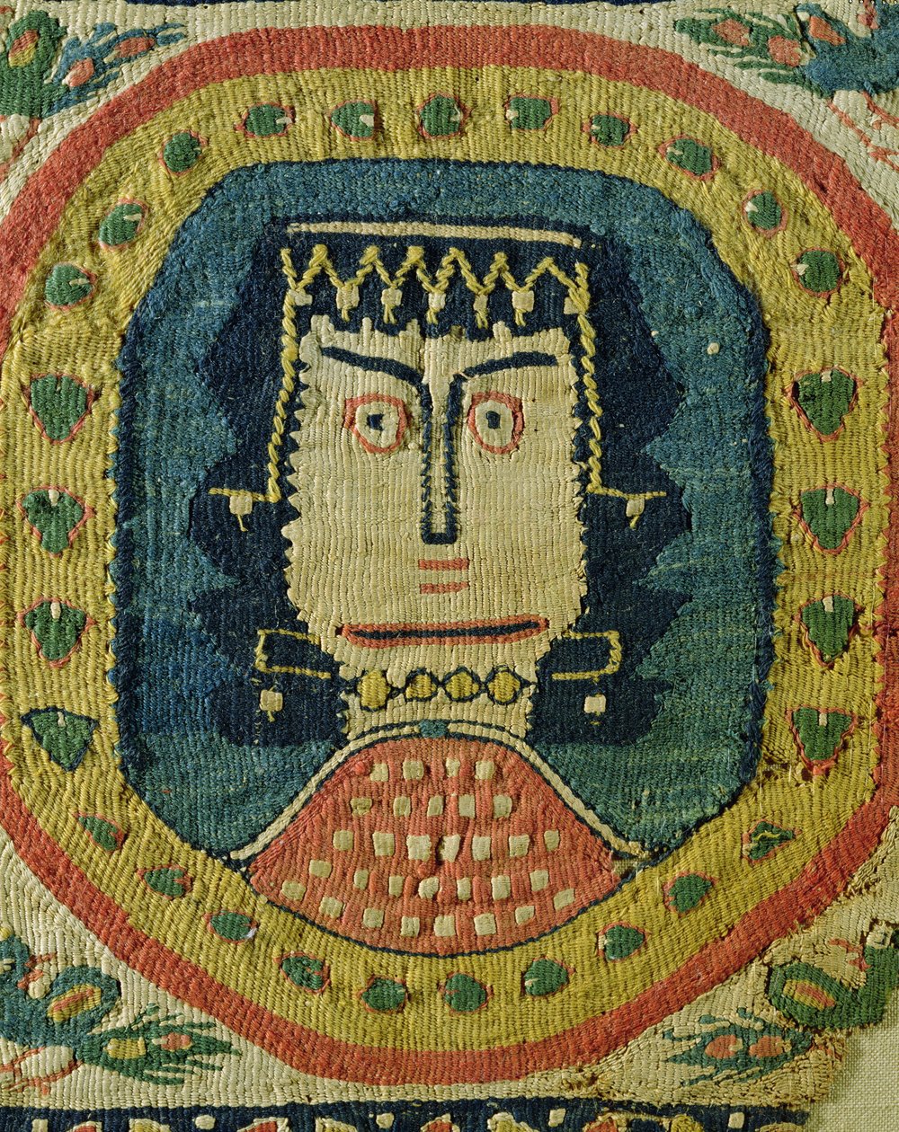 Biust kobiecy w medalionie (len i wełna) autorstwa Coptic