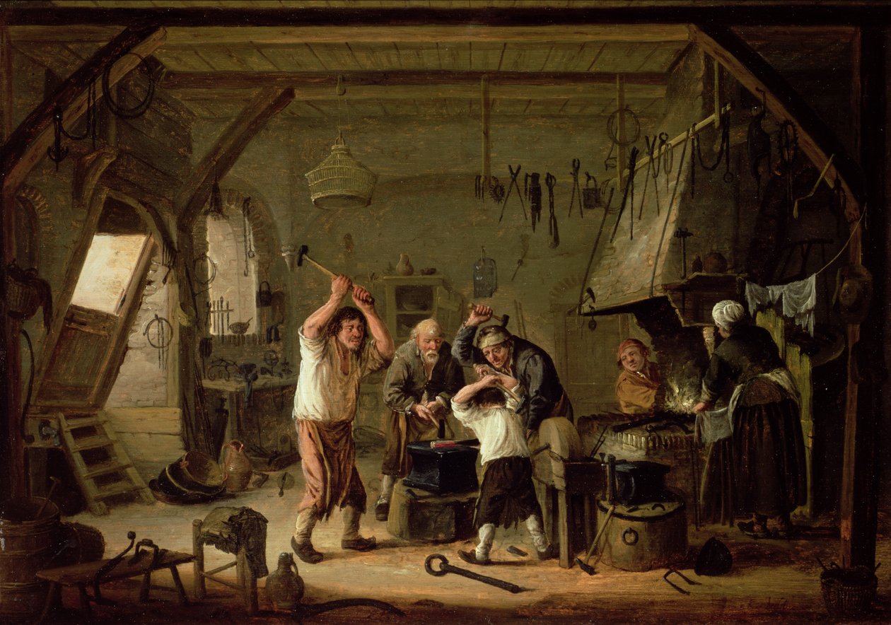 Wnętrze kowala autorstwa Cornelis Beelt
