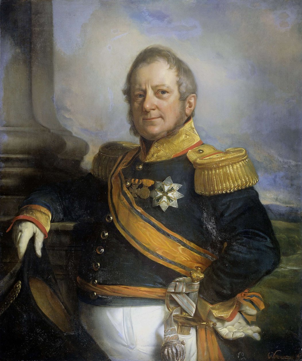 Portret Hendrika Merkusa, barona de Kocka (1779-1845), dowódcy armii, a po 1826 generał-gubernatora Holenderskich Indii Wschodnich autorstwa Cornelis Kruseman