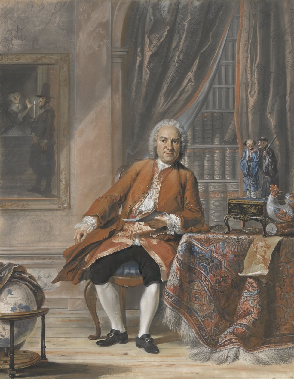Portret Joanny Jacoba Mauriciusa, generalnego gubernatora Surinamu, 1741 (pastel na papierze) autorstwa Cornelis Troost