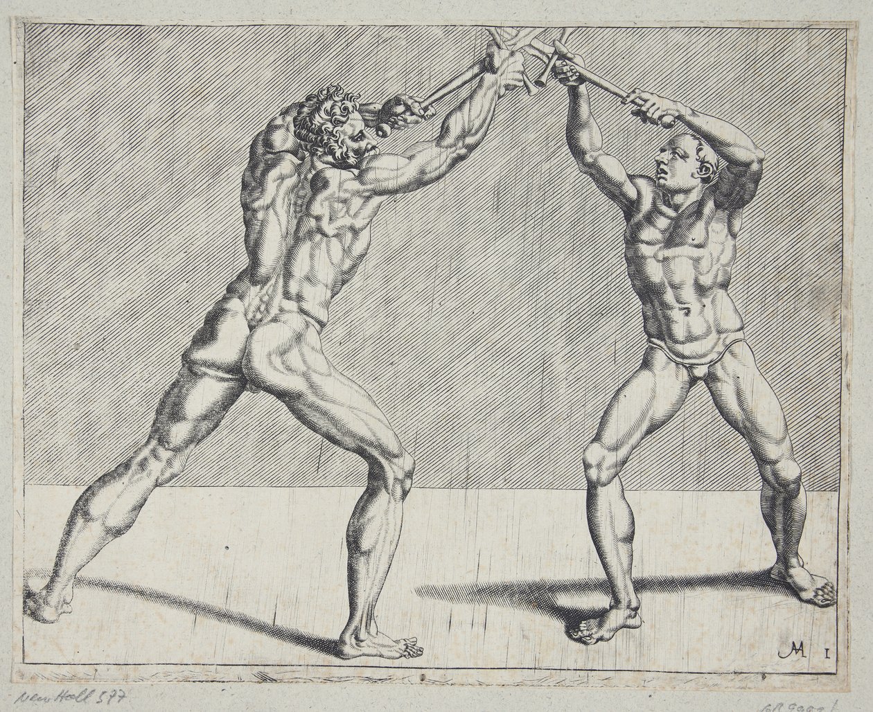 Dwóch szermierzy autorstwa Cornelis Bos