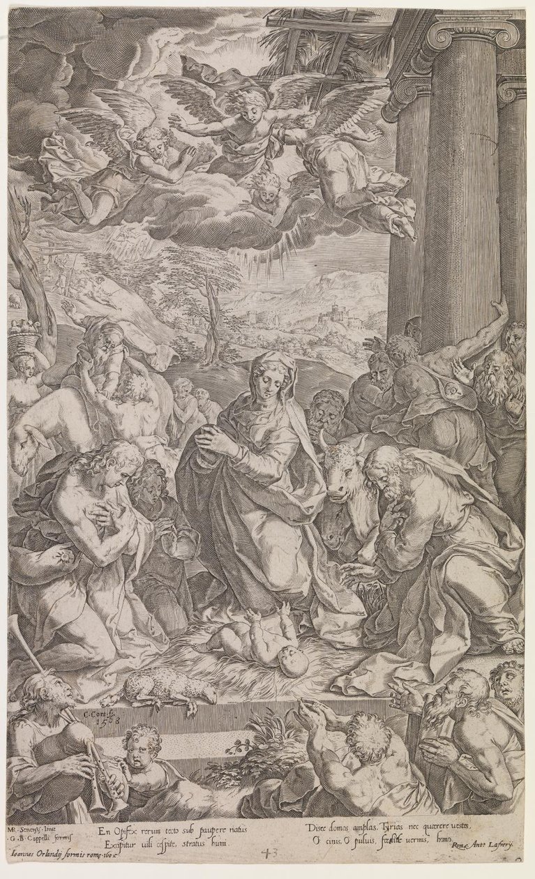 Adoracja pasterzy autorstwa Cornelis Cort