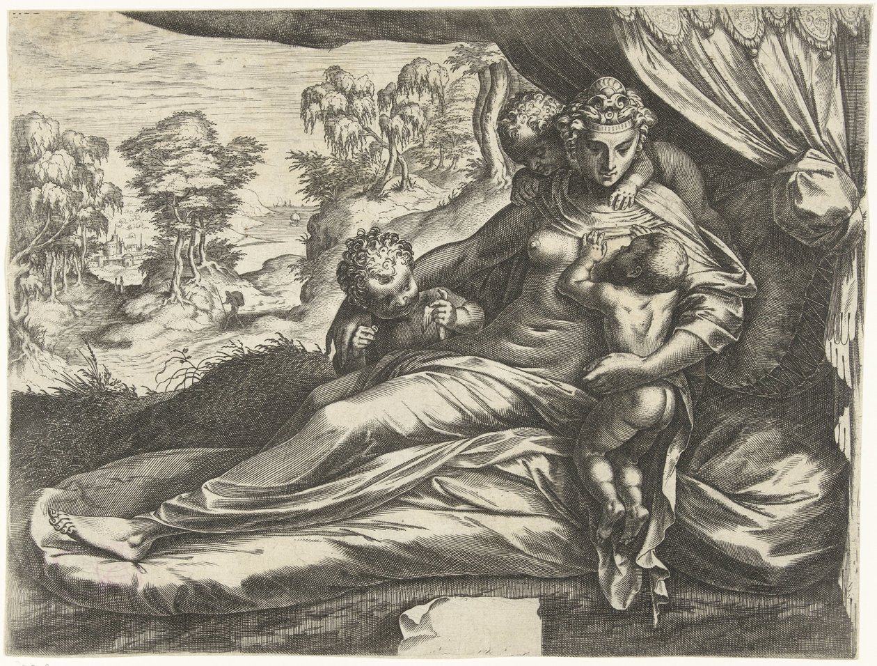 Miłość (Caritas) autorstwa Cornelis Cort