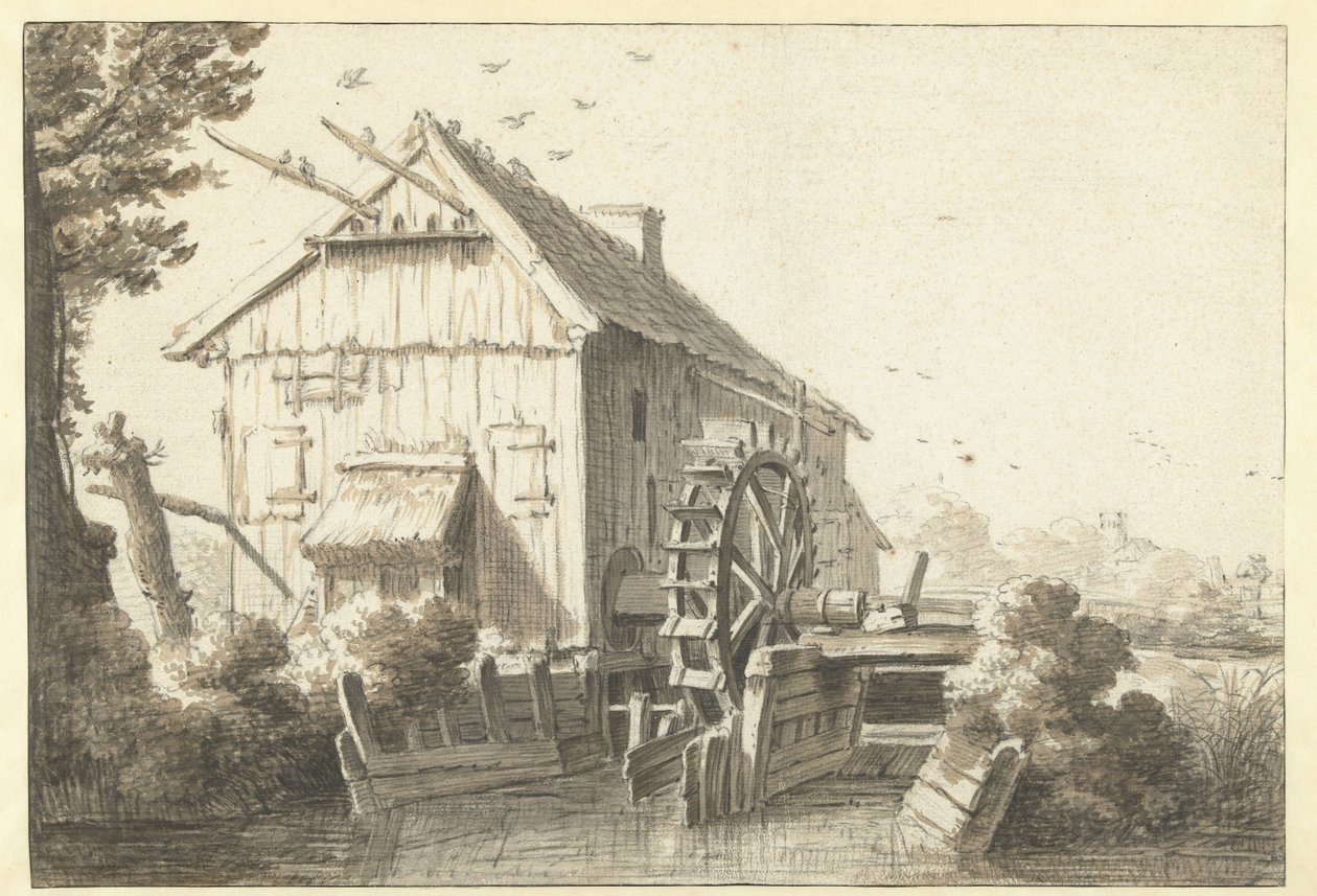 Młyn wodny autorstwa Cornelis Saftleven (attributed to)
