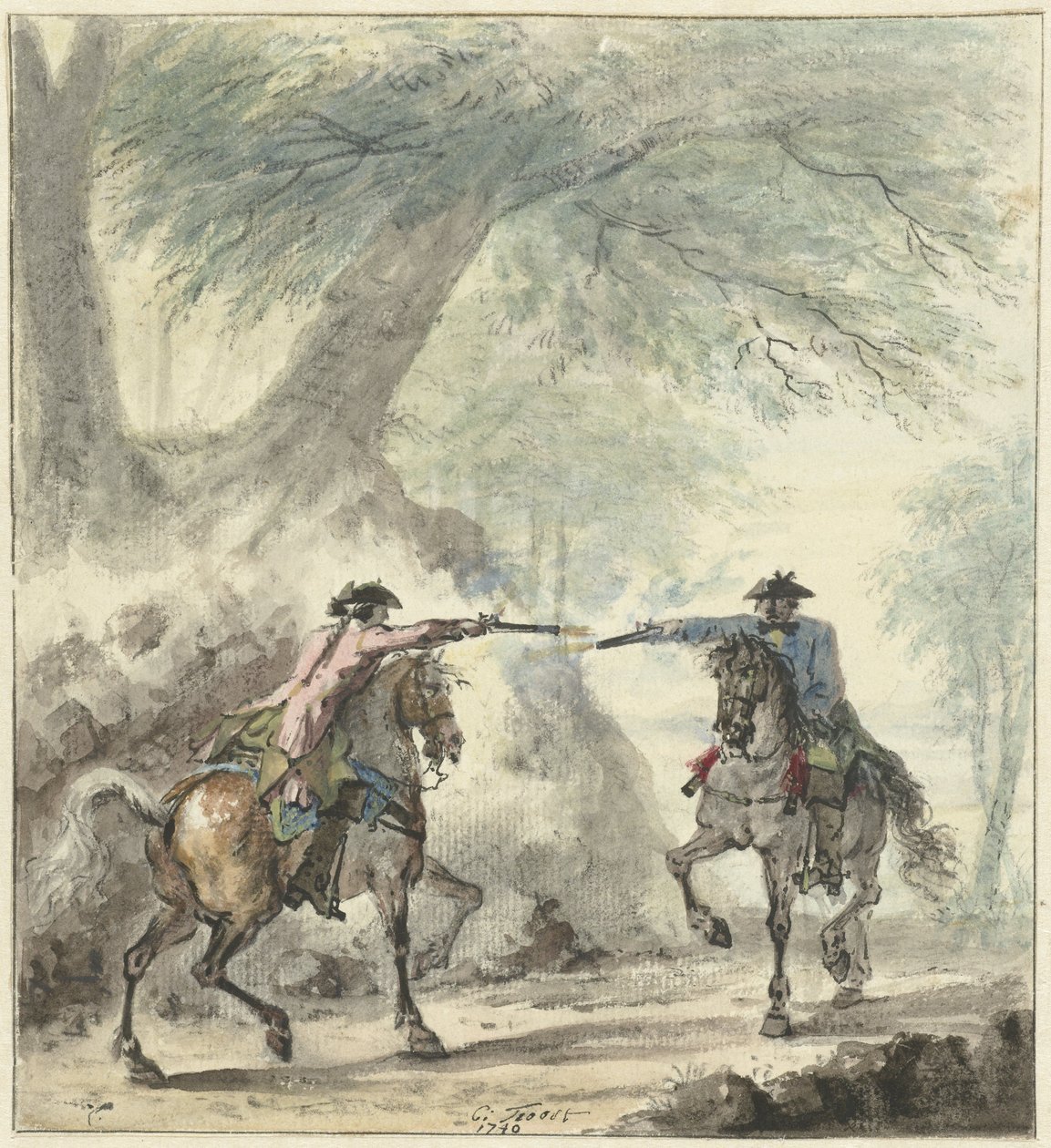 Pojedynek, 1740 autorstwa Cornelis Troost