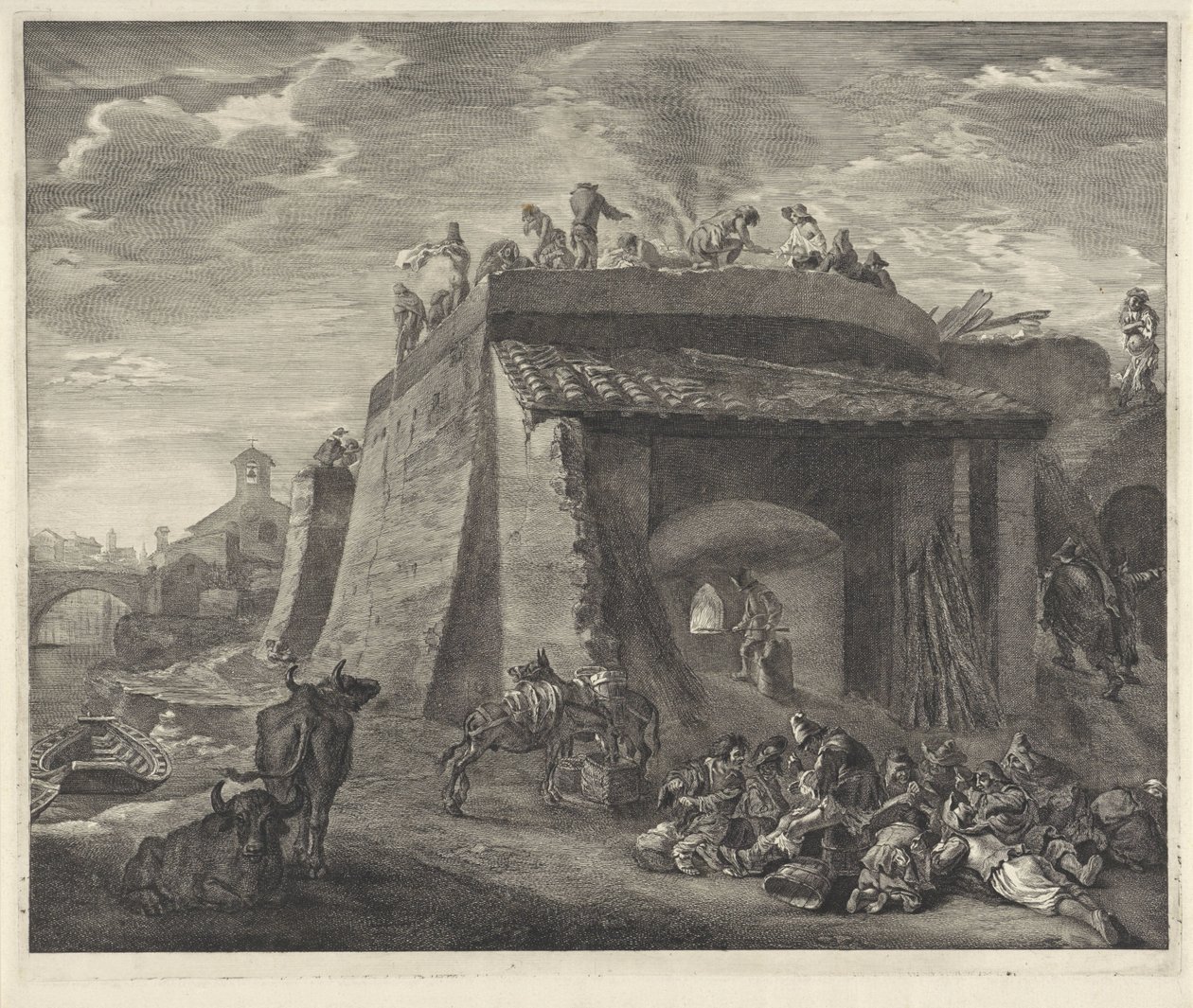 Duży piec wapienniczy autorstwa Cornelis Visscher (II)