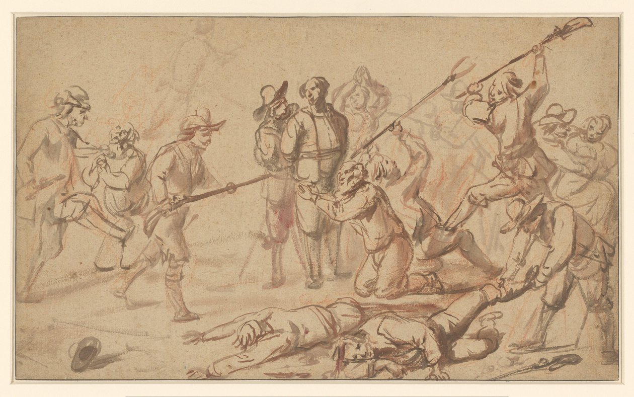 Napad na rolników autorstwa Cornelis de Wael