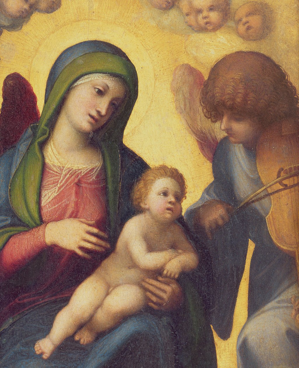 Madonna z Dzieciątkiem z Aniołami ok. 1510-15 olej na detalu panelu 50256 autorstwa Antonio da Correggio