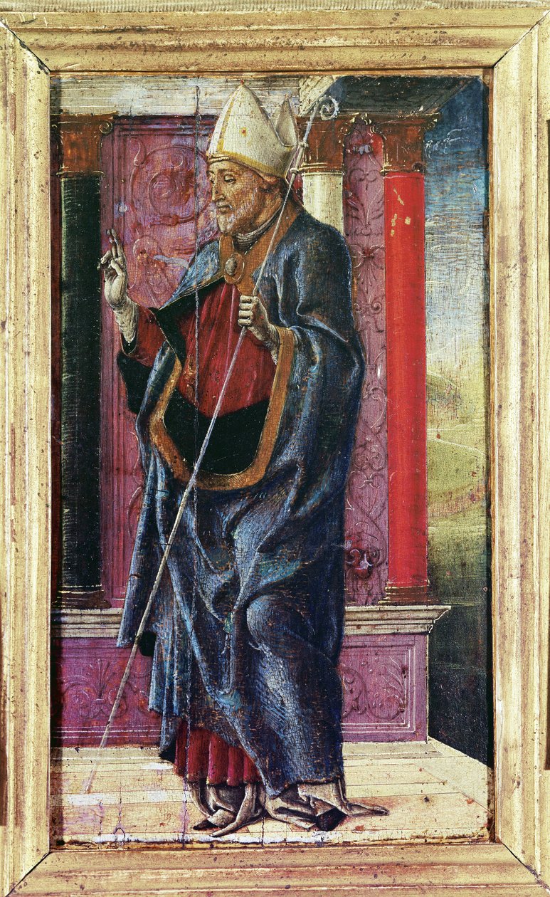 Św. Maurelio, ok. 1480 r. (olej na desce) autorstwa Cosimo Tura
