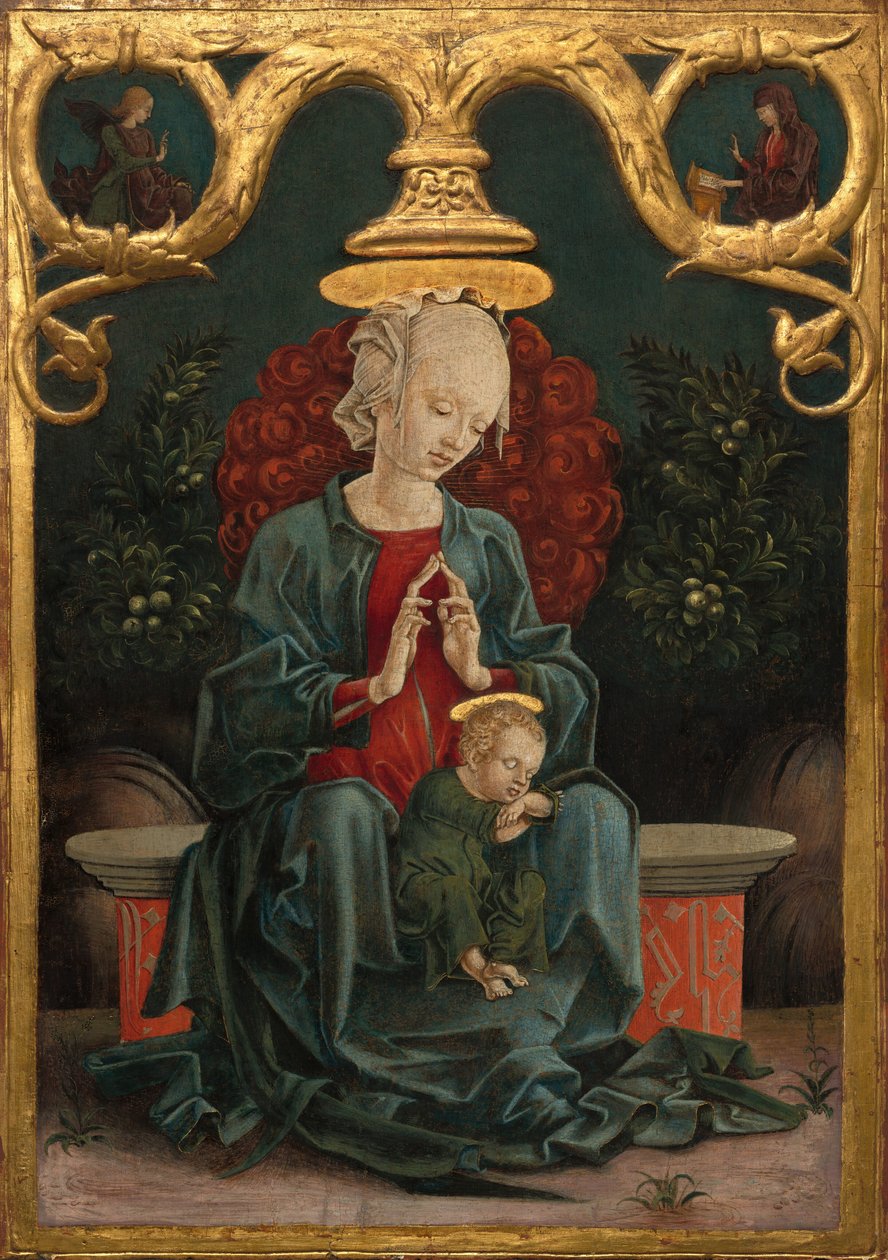 Madonna z Dzieciątkiem w ogrodzie autorstwa Cosmè Tura