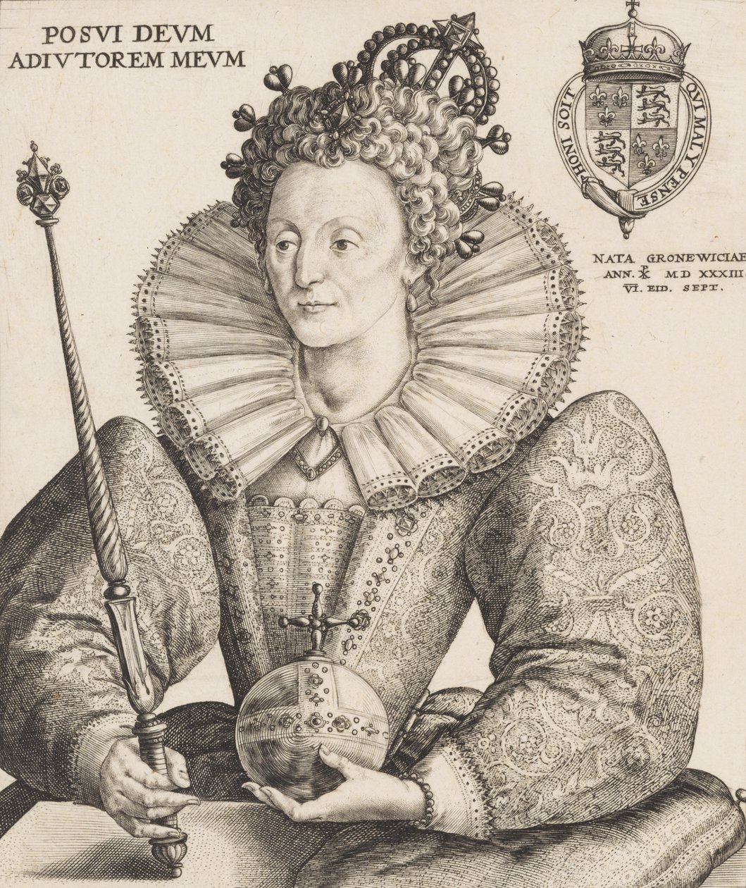 Królowa Elżbieta I, 1592. autorstwa Crispijn de Passe I