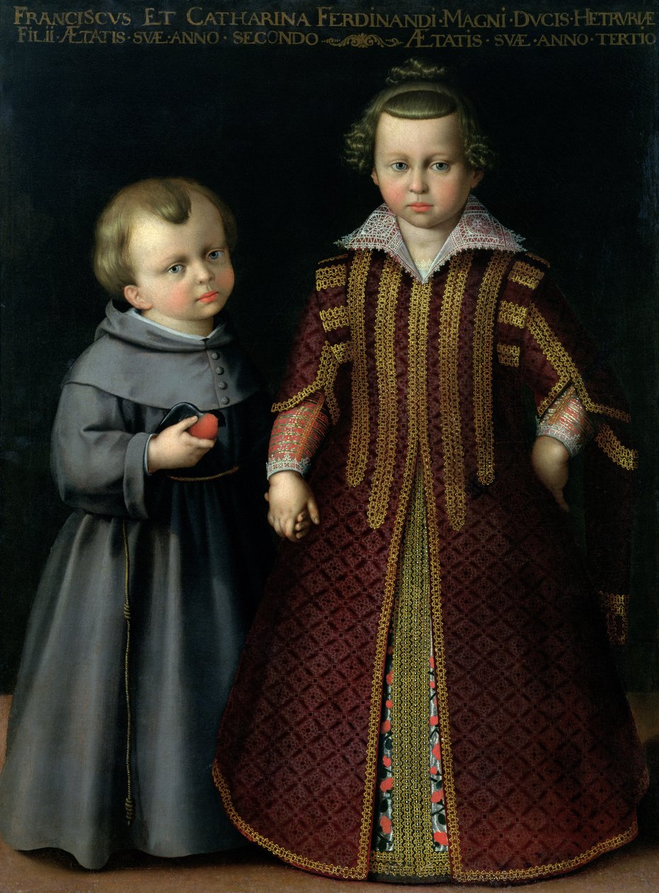 Francesco i Caterina de Medici (tempera na płótnie) autorstwa Cristofano Allori