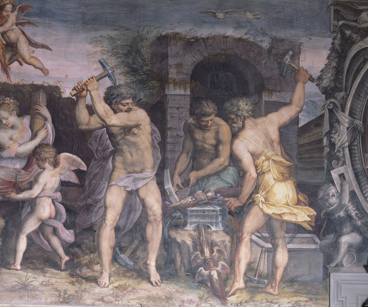 Kuźnia Wulkana, 1555 r. autorstwa Cristofano Gherardi