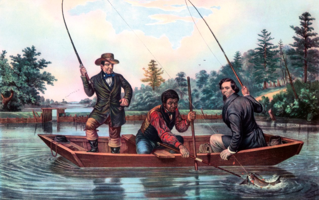 Łowienie pstrąga, 1854. autorstwa Currier and Ives