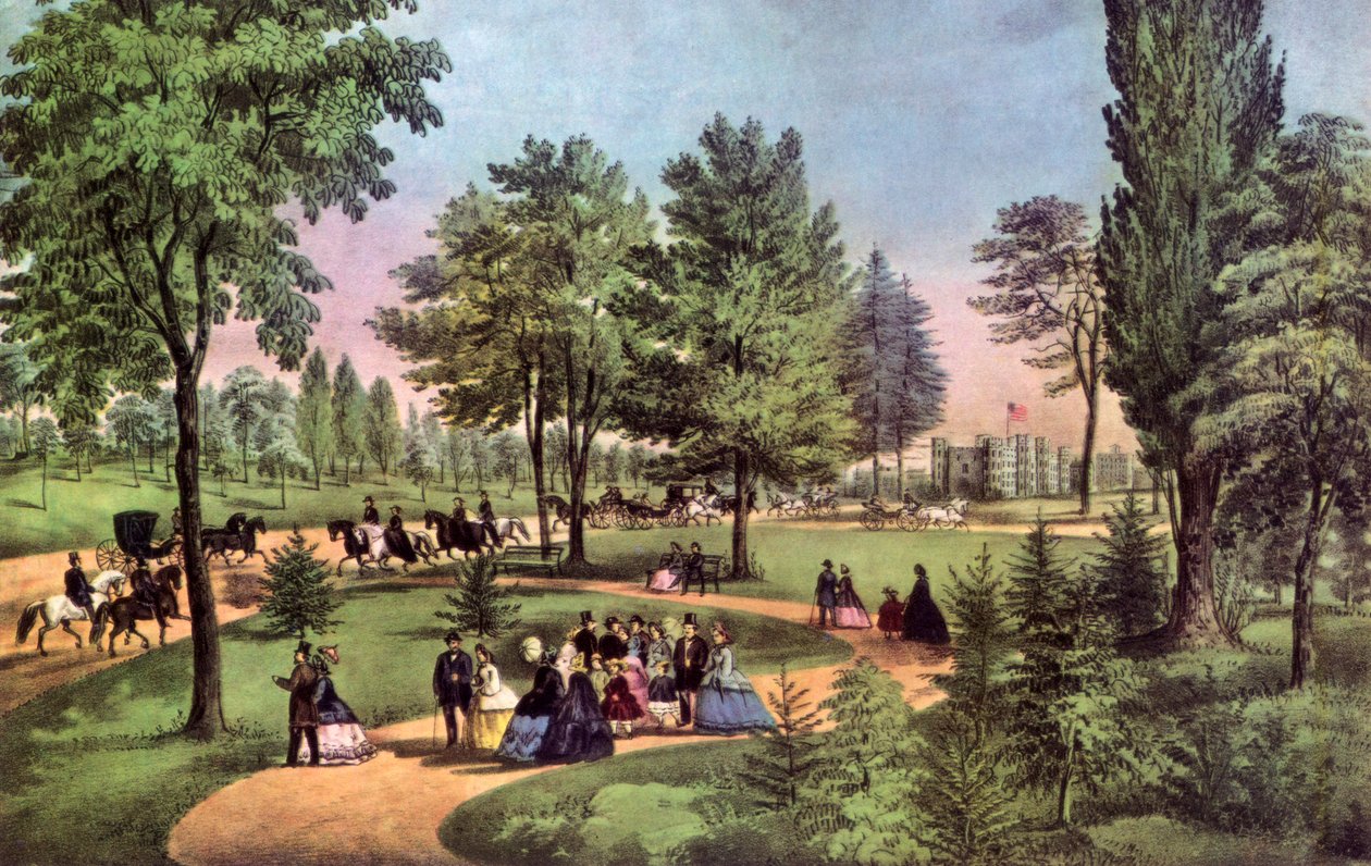 Podjazd, Central Park, 1862. autorstwa Currier and Ives