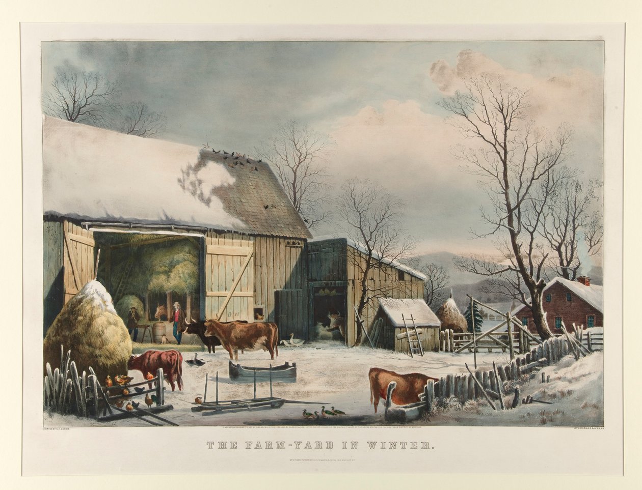 Gospodarstwo w zimie autorstwa Currier and Ives