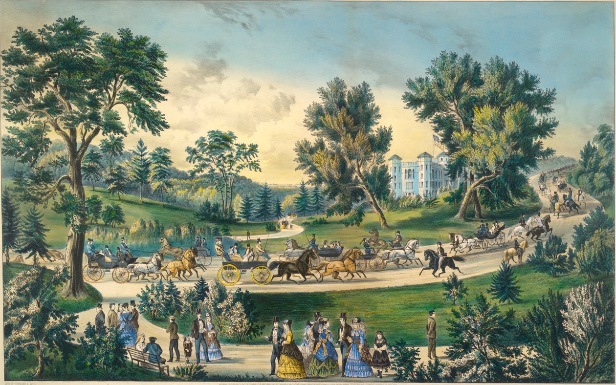 Grand Drive, Central Park NY autorstwa Currier and Ives