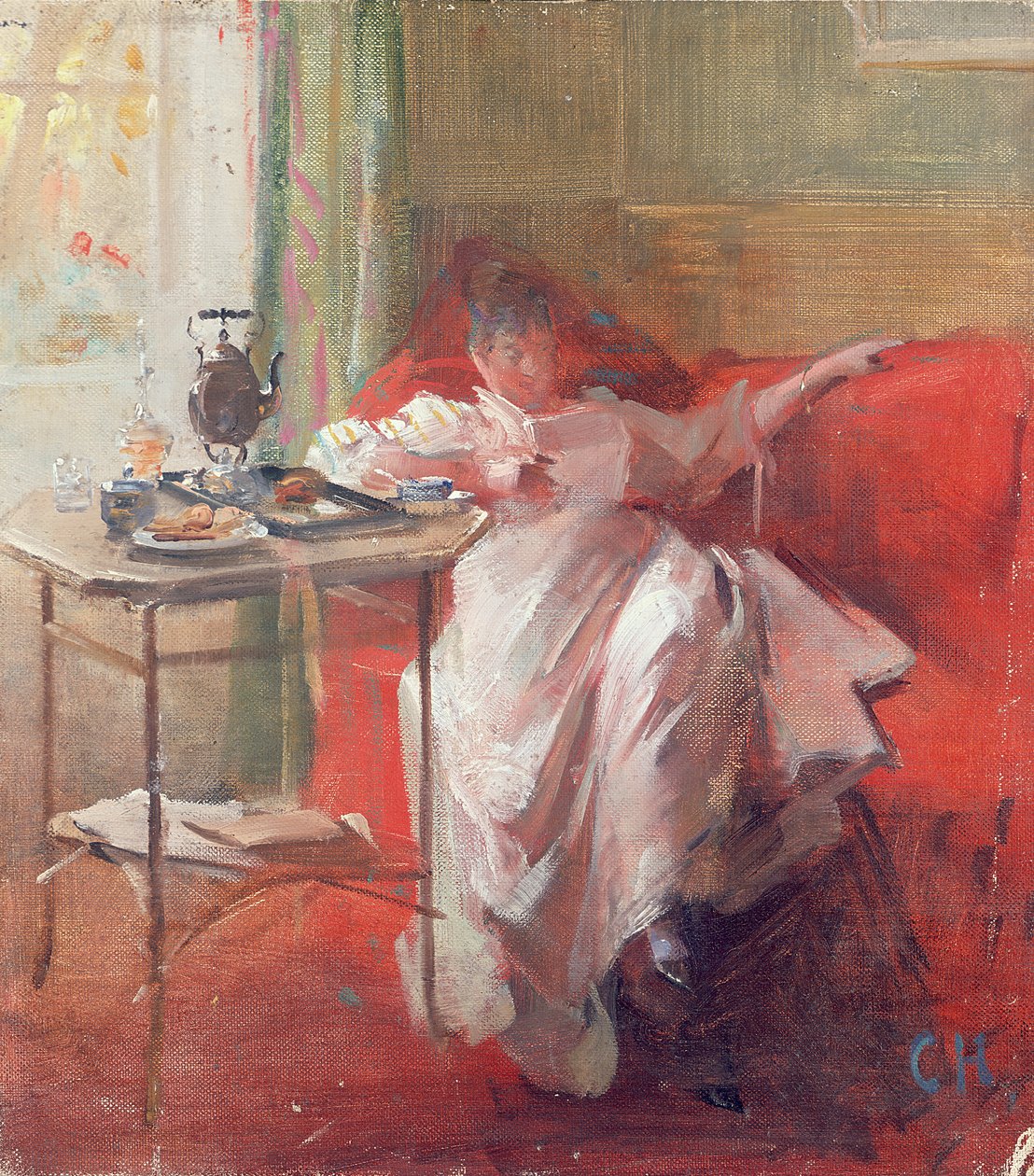 Siesta (olej na karcie) autorstwa Curt Herrmann