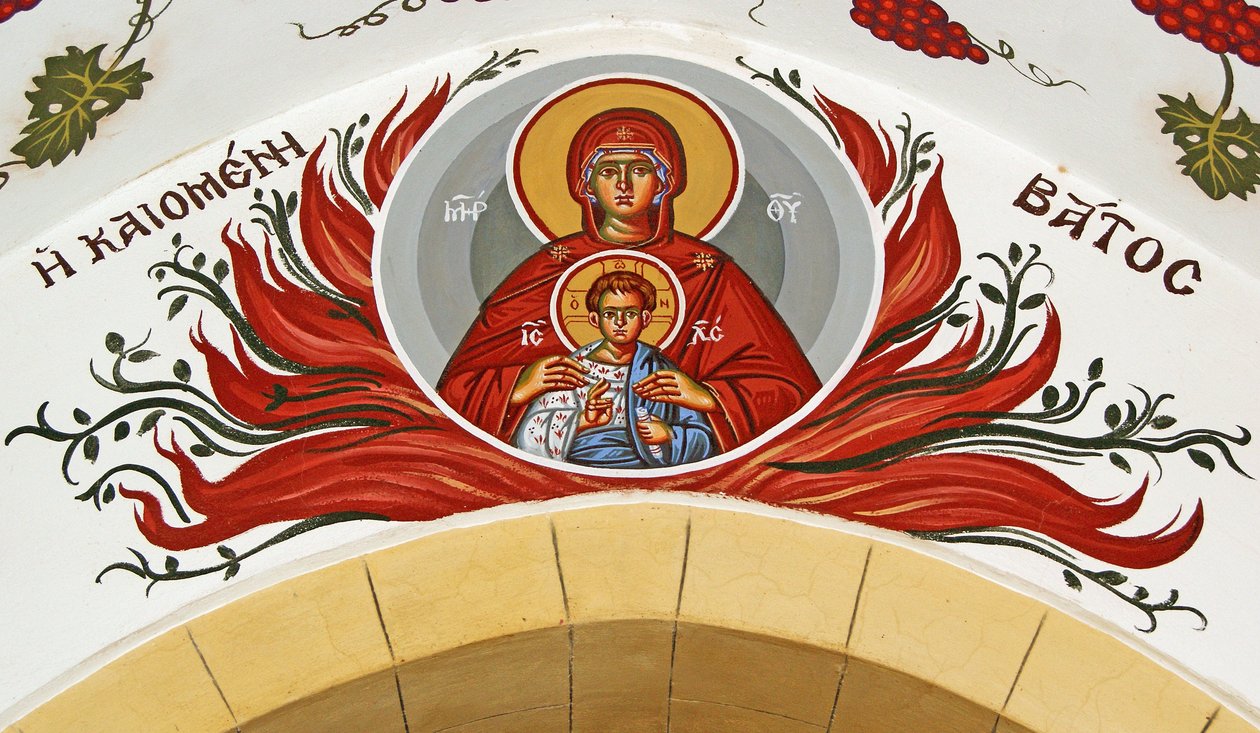 Madonna i dziecko w płomieniach, Cypr autorstwa Cypriot