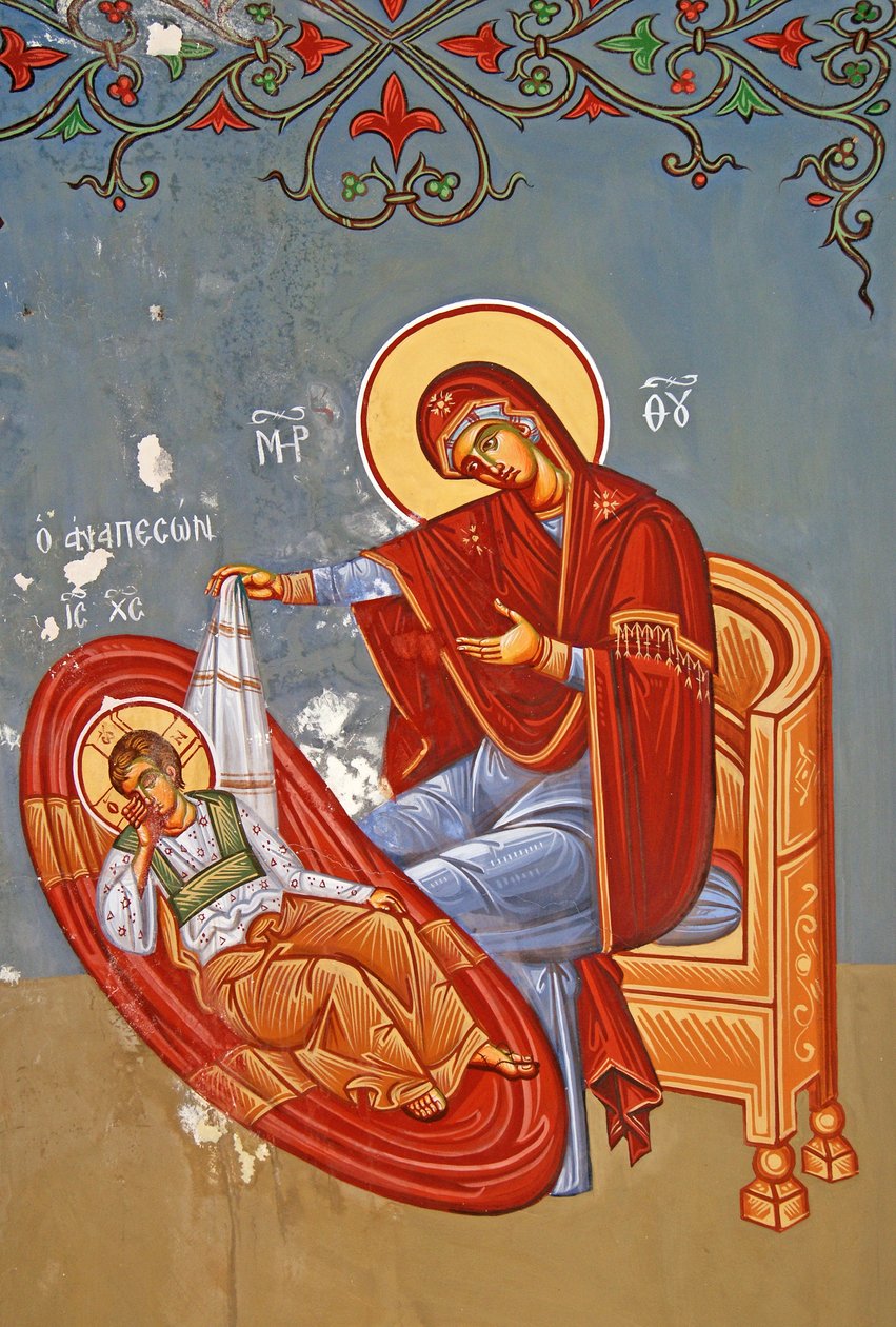 Dziewica Maryja i Chrystus jako młody chłopiec, Cypr autorstwa Cypriot