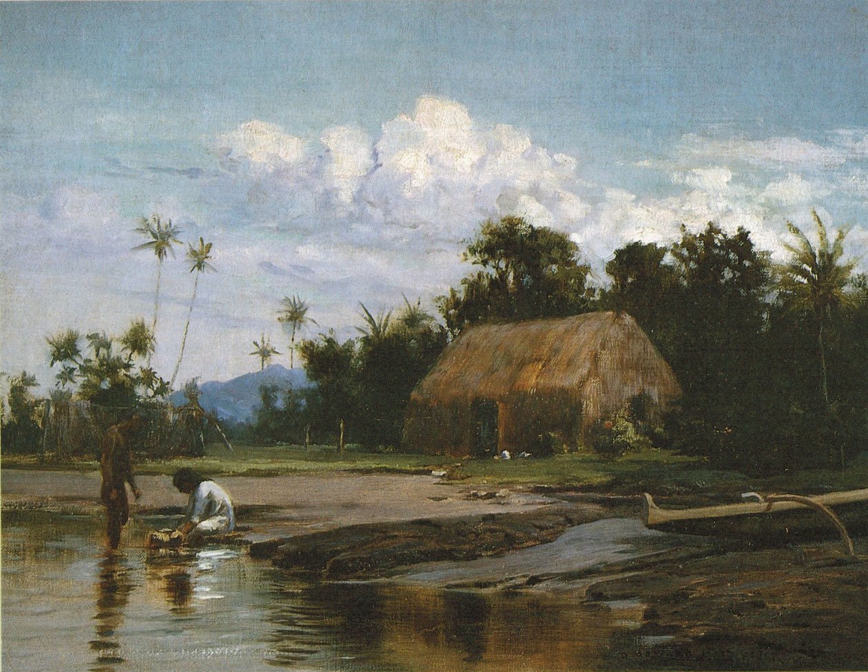Dom z trawy z dwiema postaciami autorstwa D. Howard Hitchcock